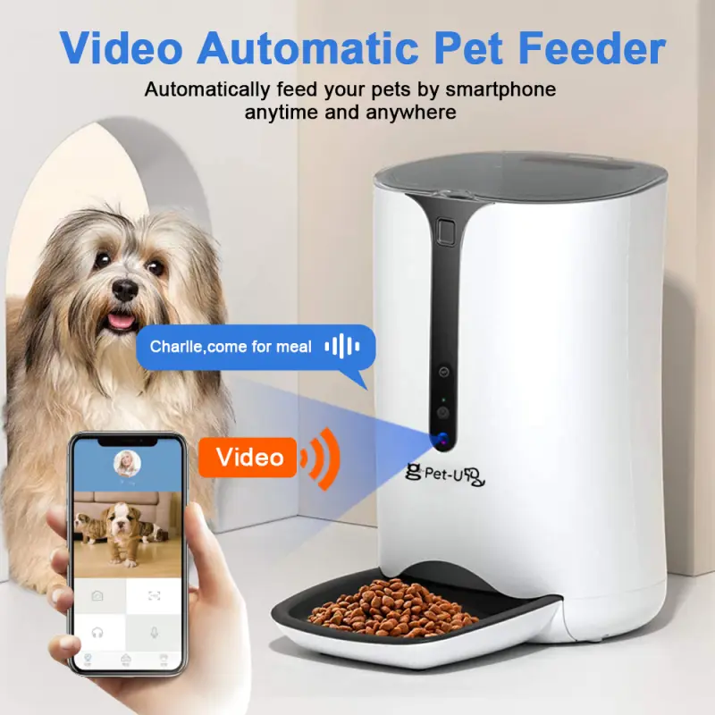 2023 Smart Video Wifi APP Feeding Bowl Electric Cat Dog Camera Treat Dispenser Automatic Pet Food Feeder with Smart Timer