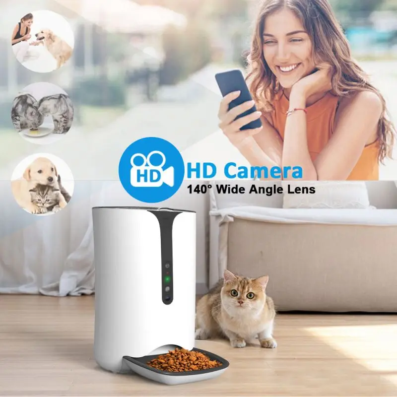 2023 Smart Video Wifi APP Feeding Bowl Electric Cat Dog Camera Treat Dispenser Automatic Pet Food Feeder with Smart Timer