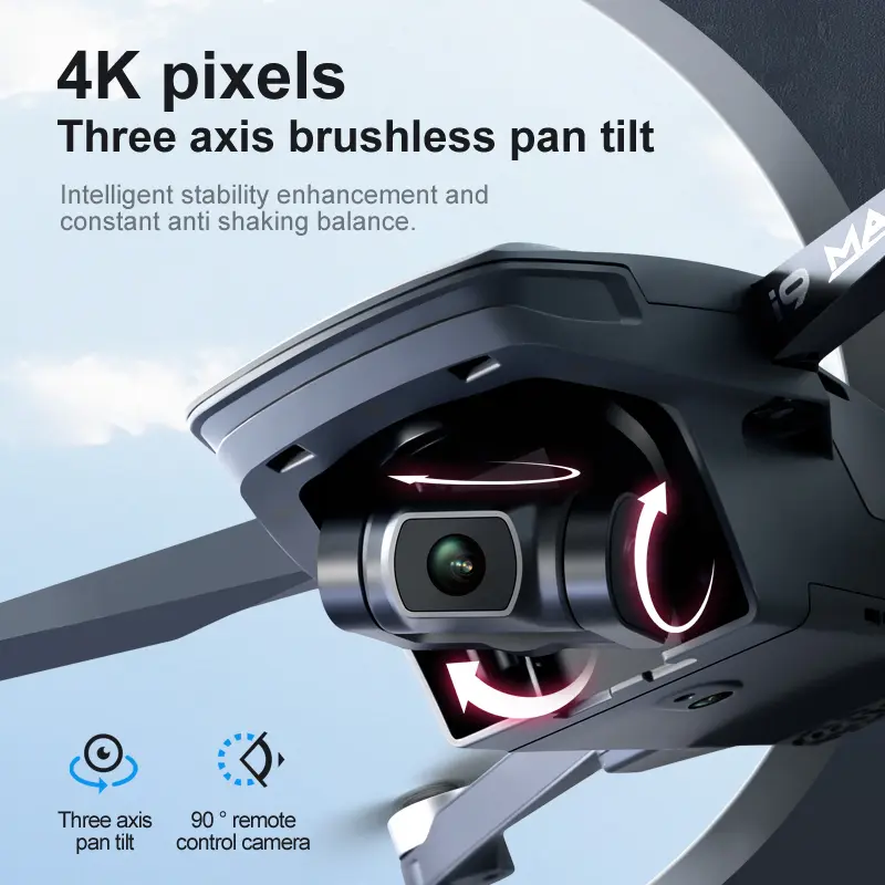 i9 Max 4km 3-axis Gimbal brushless mini quadcopter RC fpv drone 5g wifi GPS professional drones 4k hd with camera