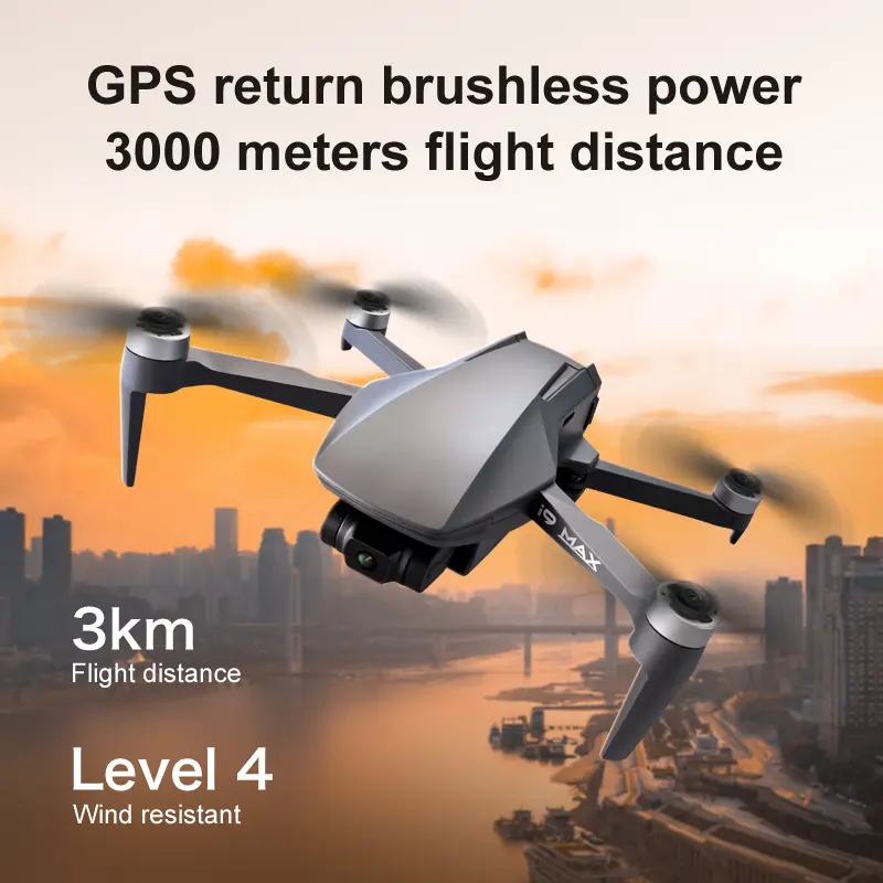 i9 Max 4km 3-axis Gimbal brushless mini quadcopter RC fpv drone 5g wifi GPS professional drones 4k hd with camera