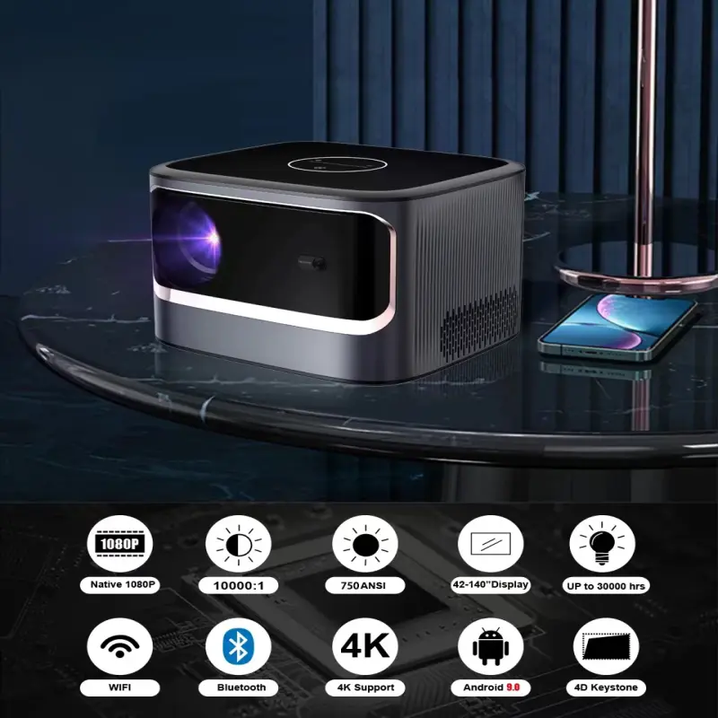 Aokang 4K 3D Smart Android Mini Pocket Projector Led LCD Proyector Portable WiFi Beamer for Smartphone Tablet Mobile Phone PC