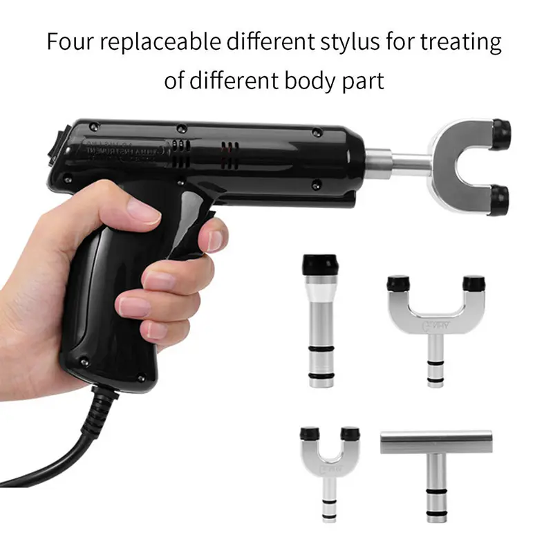 Spine Electric Massage Gun Back Micro-Current Pulse Cervical Massage Correction Tool Bit Manual Back Activator with Four Probes