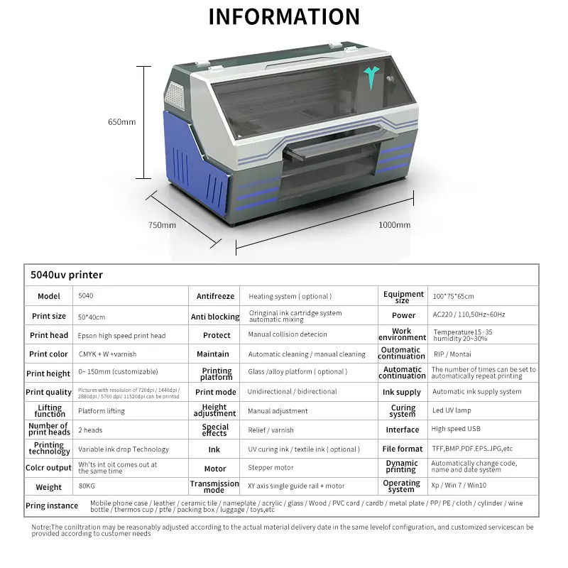 The latest High speed convenient high-resolution multifunction inkjet print machine on glass wood Board Acrylic UV printer