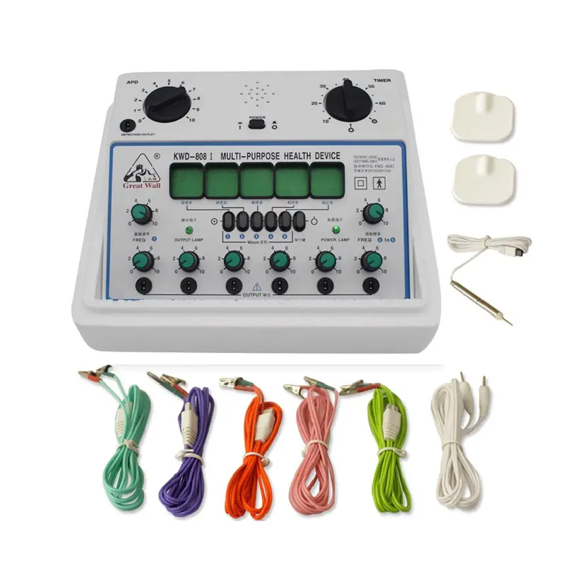 Electric Acupuncture Stimulator Machine, 6 Channel Output Patch Massager Care Kit Digital Electroestimulador Muscular