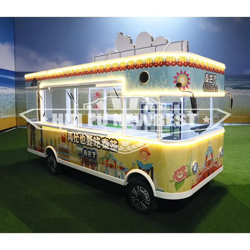 Electric food truck with full kitchen large food trailers full equipped coffee ice cream beer food cart