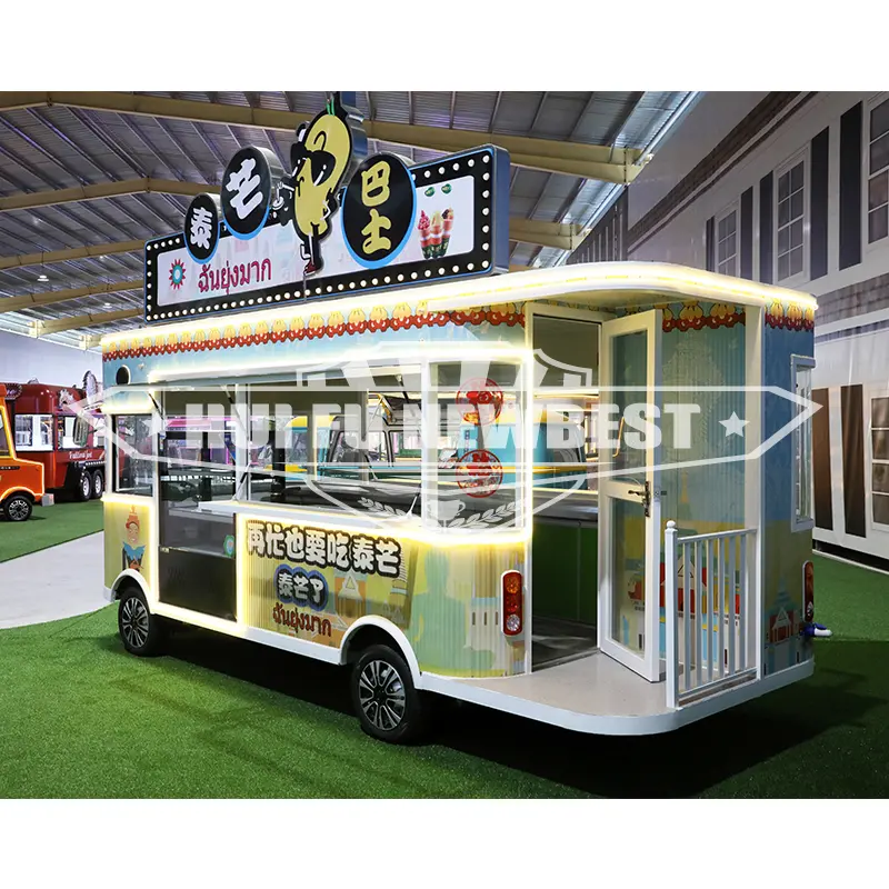 Electric food truck with full kitchen large food trailers full equipped coffee ice cream beer food cart