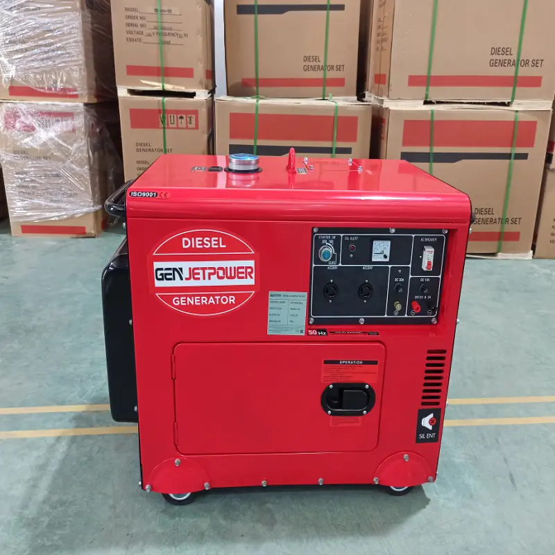 Portable mini type single phase air cooled super silent diesel generator 8kw generator with wheels