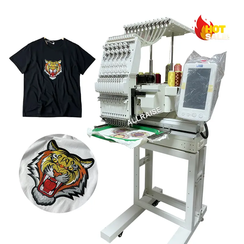 High Quality Single Head Multi Needles Automatic Computerized Embroidery Machine for Hat  Tshirt