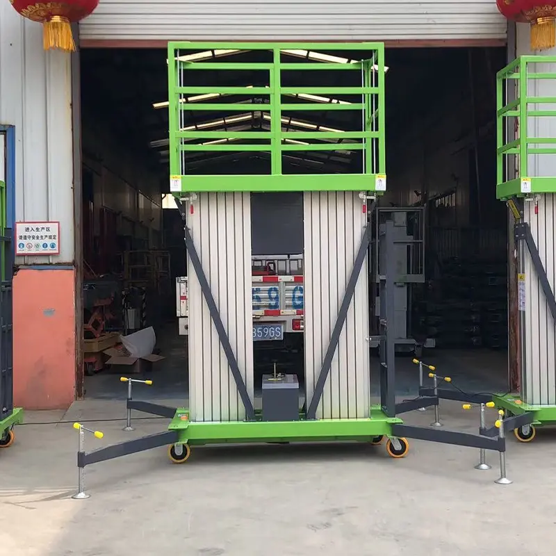 300 200 100 KG 2 10 15 20M Portable Vertical Hydraulic Ladder Two Mast Electric Man Aluminum Alloy Lift Platform