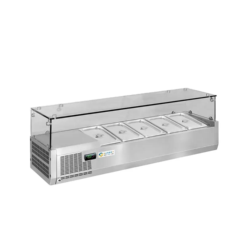 Wholesale Freezer Refrigeration Equipment Stainless Steel Salad Bar Fridge Table