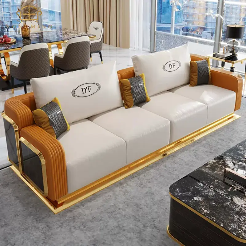 Furniture sofa set designs soft living room sectional sofa brown U shape luxury modern sofa for home