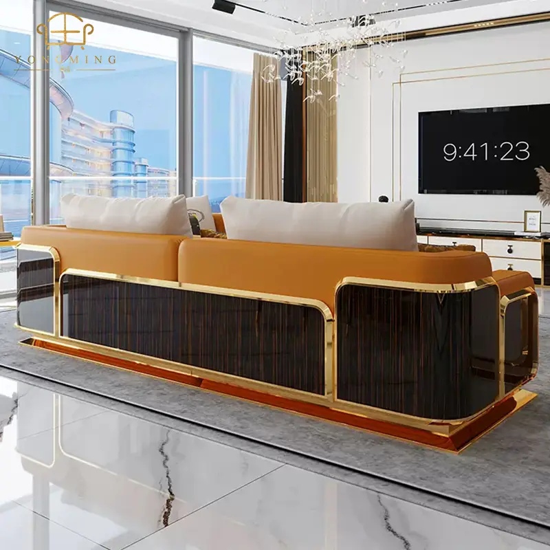 Furniture sofa set designs soft living room sectional sofa brown U shape luxury modern sofa for home