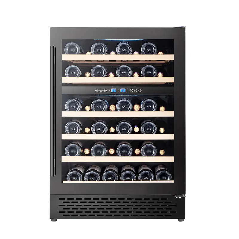 24 inch wine fridge 46 Bottles Compressor Dual Zone Wine Cooler Built-in Wine Refrigerator