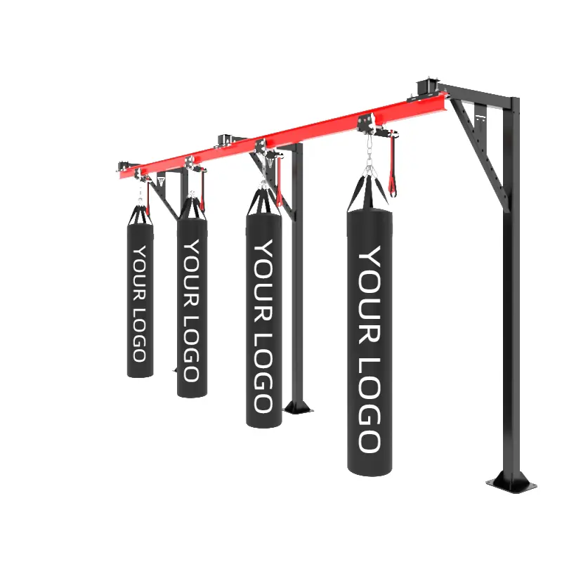 Push Punching Bag Track Rack Boxing Club Stadium Design Ceiling Mount Hanging Adjustable Boxing Movable Punching Bag Track Rack