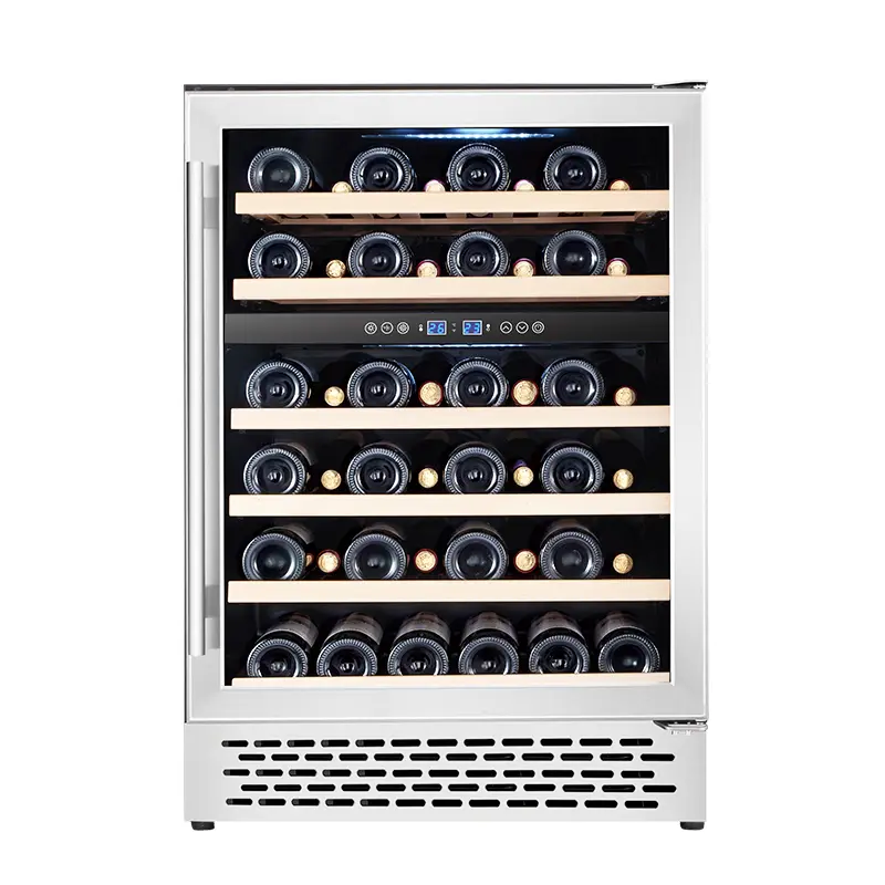24 inch wine fridge 46 Bottles Compressor Dual Zone Wine Cooler Built-in Wine Refrigerator
