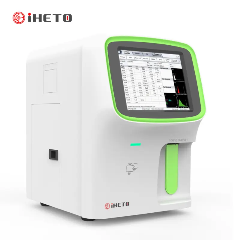 iHeto H5910 Veterinary 5part Hematology Vet Lab Auto wash Clinic Cell Counter Blood CBC Machine