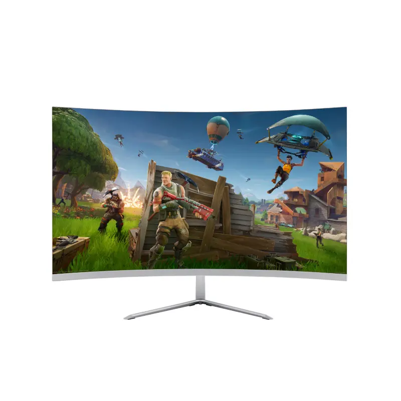 White color 24 inch 1080p curved design 75hz gaming monitor with High-definition multimedia interface