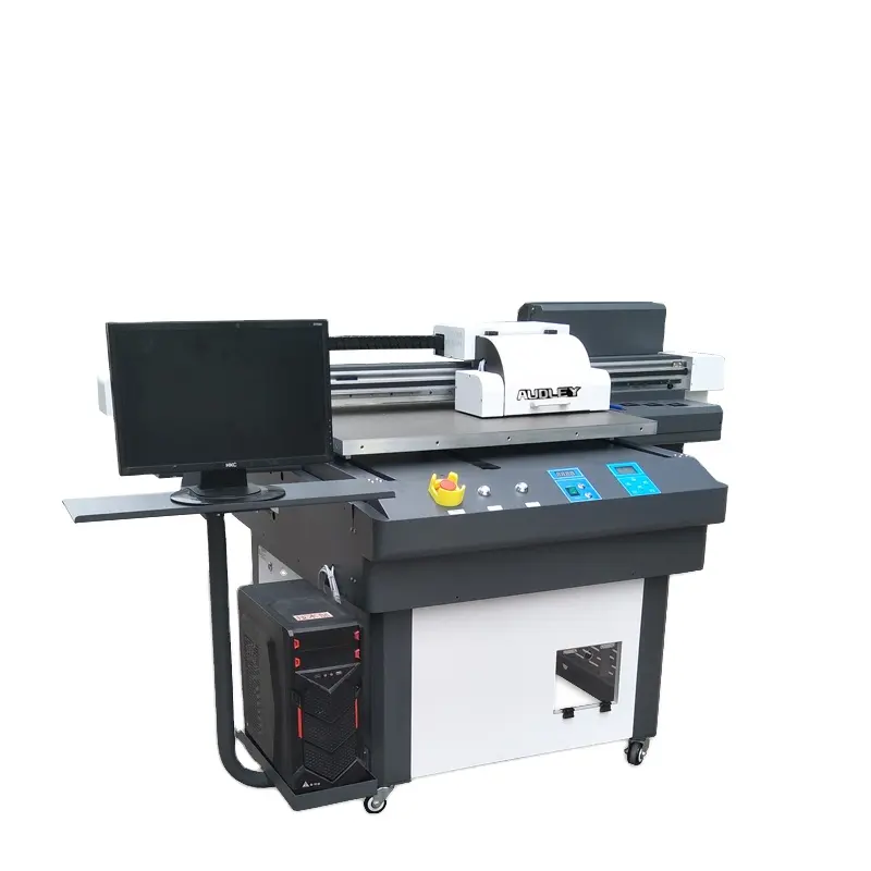 High Efficiency Digital UV Printing Machine Glass Leather Plywood PVC Acrylic UV Flatbed Printer with 3 XP600 printer heads