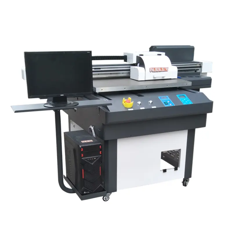 Audley CE 3 led light tx800 digital inkjet 6090 a1 uv ceramic glas printer flatbed price with vacuum table water cooling system