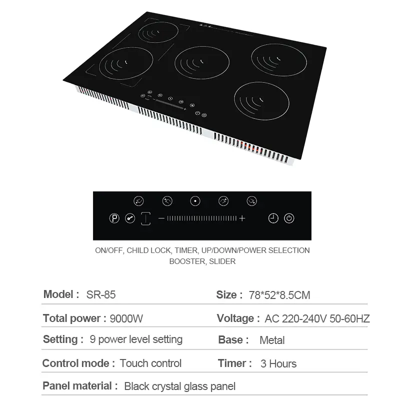 China best seller kitchen appliance 5 burners electric induction cooker stove high quality multiple induction cooktop hob