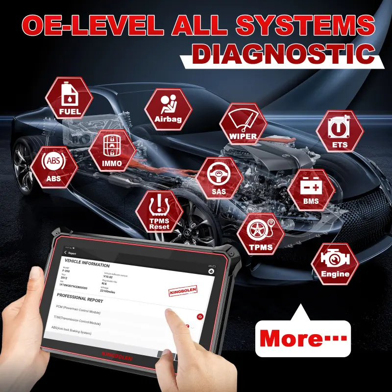 KINGBOLEN K10 Car Scanner Obd2 34 Reset Full Systems ECU Coding Active Test Car Diagnostic Tool For All Car 3 Years Update