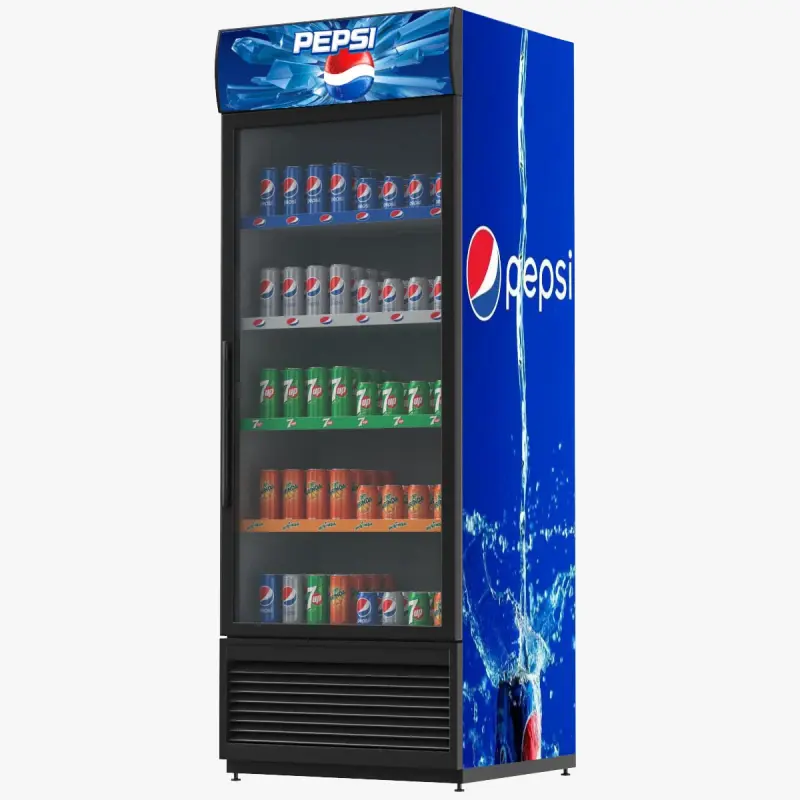 Glass Door Beverage Cooler Display Freezer - 300L