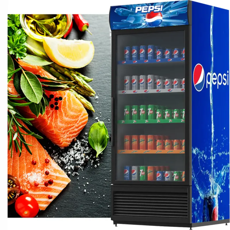 Glass Door Beverage Cooler Display Freezer - 300L