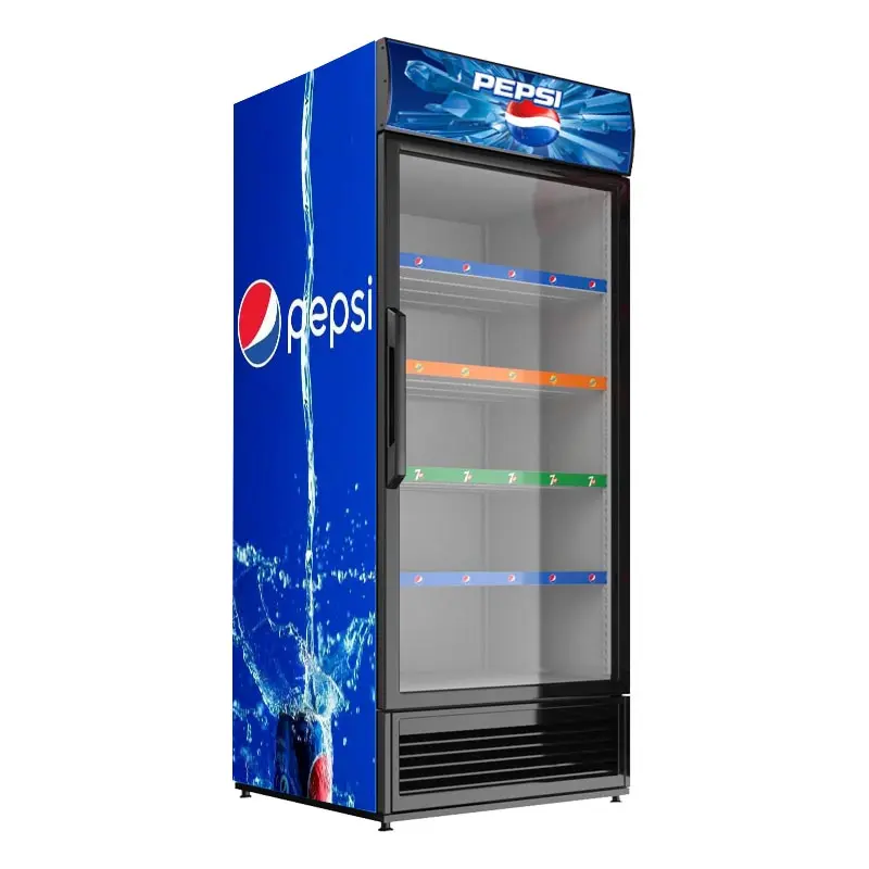 Glass Door Beverage Cooler Display Freezer - 300L