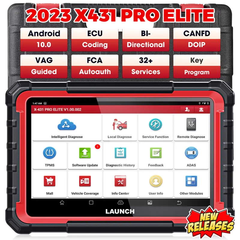 X431 PRO ELITE Car Full System Diagnostic Tools OBD OBD2 Scanner 32 Reset CAN FD DOIP Coding pk X-431 V