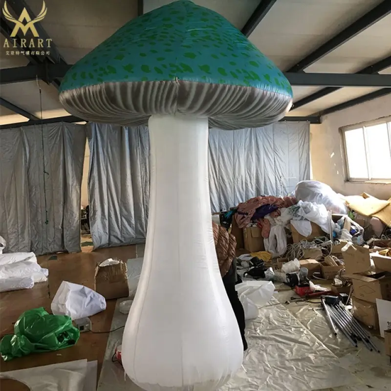 Outdoor large decoration inflatable mushroom statue inflatable green mushroom for selling