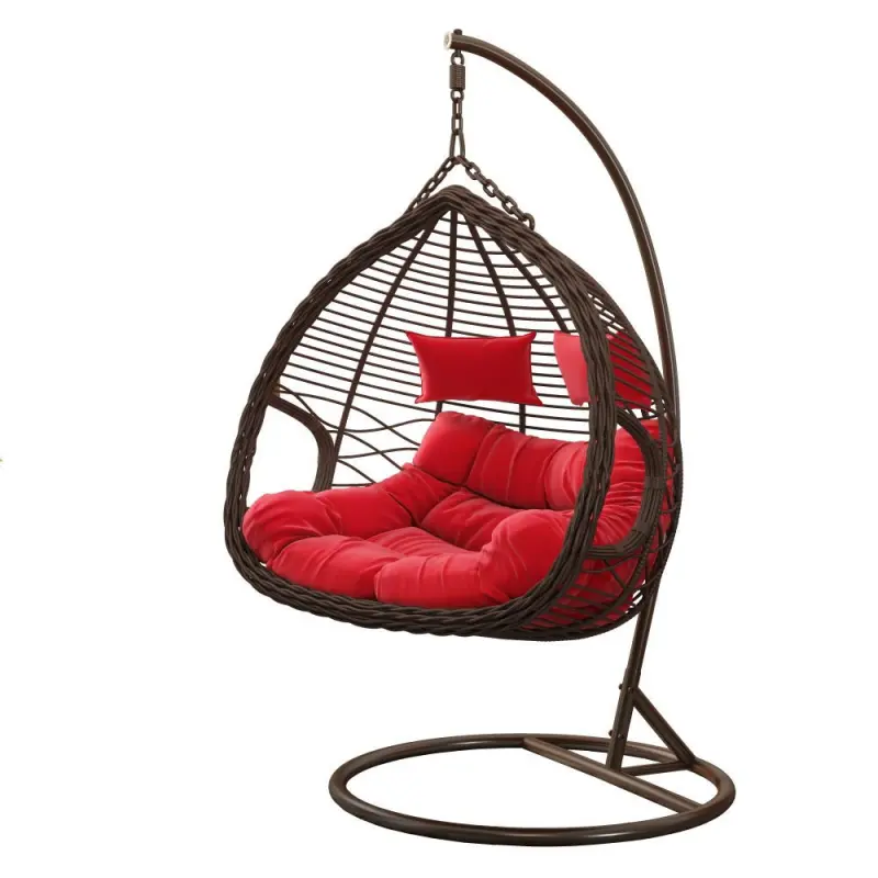 2022 XIUNAN Rattan Furniture  Steel Patio Lazy Two Swing Egg Chairs Hanging For Outdoor Garden Indoor Room