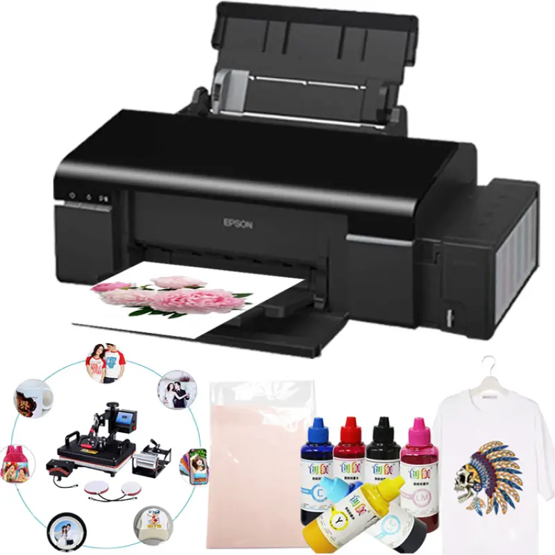 Six color label continue inkjet printer on sales A4 Model automatic Desktop id card UV inkjet printer for EPSON L805