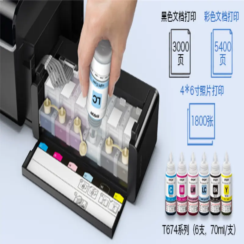 Six color label continue inkjet printer on sales A4 Model automatic Desktop id card UV inkjet printer for EPSON L805