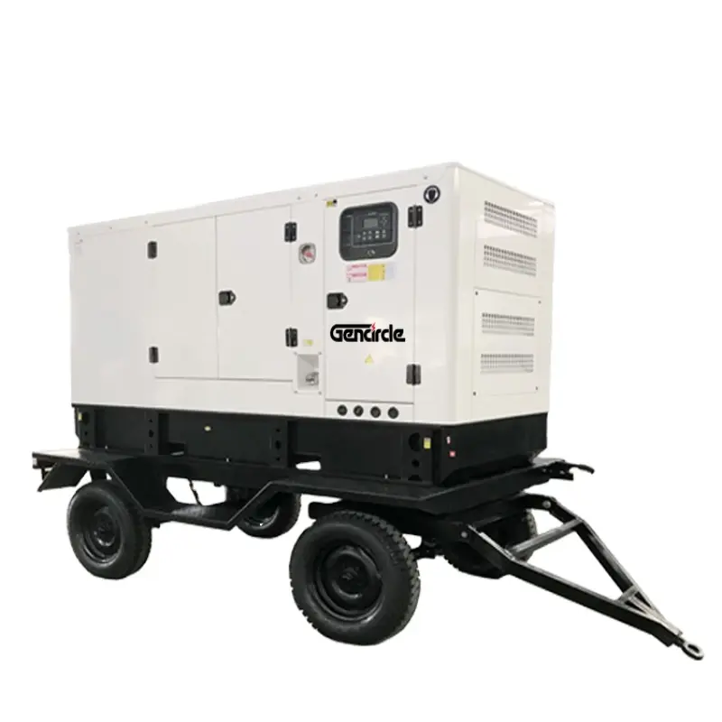 With ATS Water Cooled Trailer Diesel Generator 20kw 50kw 80kw with Rainproof Canopy