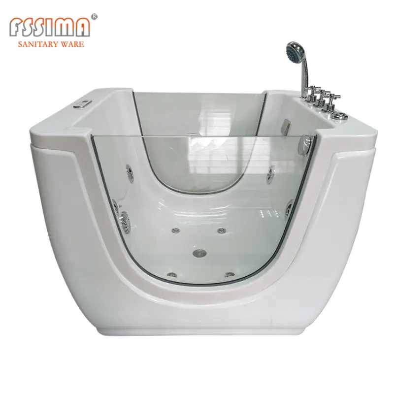 Pipeless pump square baby spa led tub small size freestanding baby bath of tub baby spa