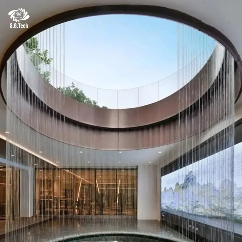 Graphic Water Feature Decoration Indoor Mall Outdoor Garden Pool Water Fountain Rain Curtain Customized Water Curtain