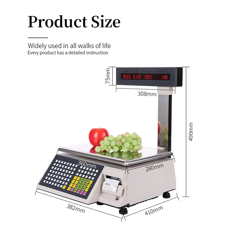 Tcang 30Kg Tma Barcode Label Printing Scales Retail Shop CashRegister Price Computing Scale Ce Electronic For Fruits Supermarket