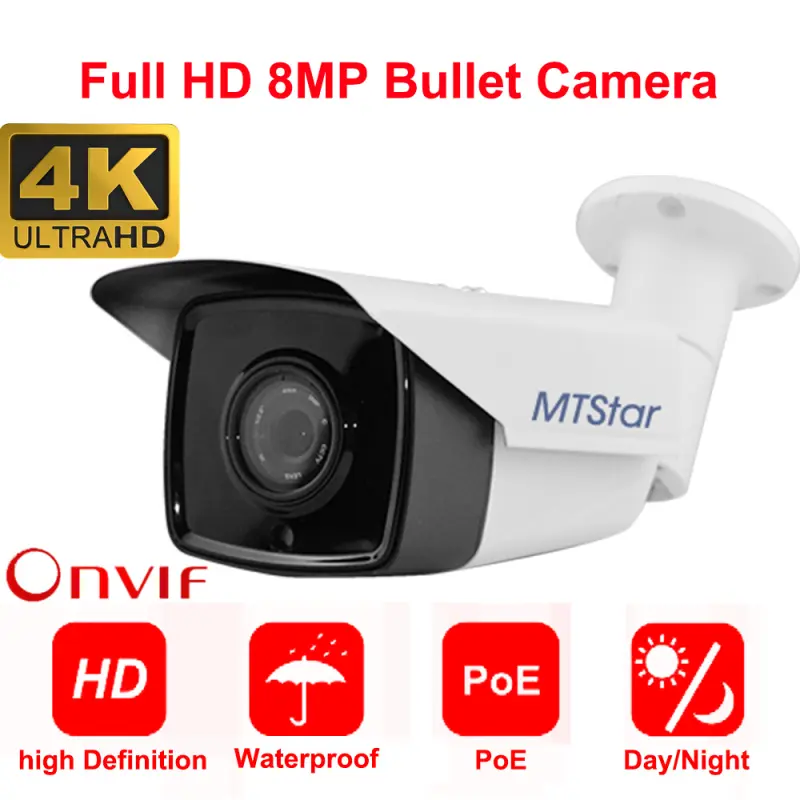 8MP Hik-vision Bullet IP Camera Night Vision 100m CCTV Camera Security PoE HD 4K Outdoor Bullet Camera