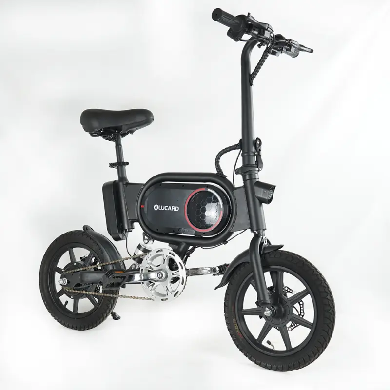 New model disc brake 36V 7.5Ah lithium battery shock absorption 14inch fat tire electric folding bicycle