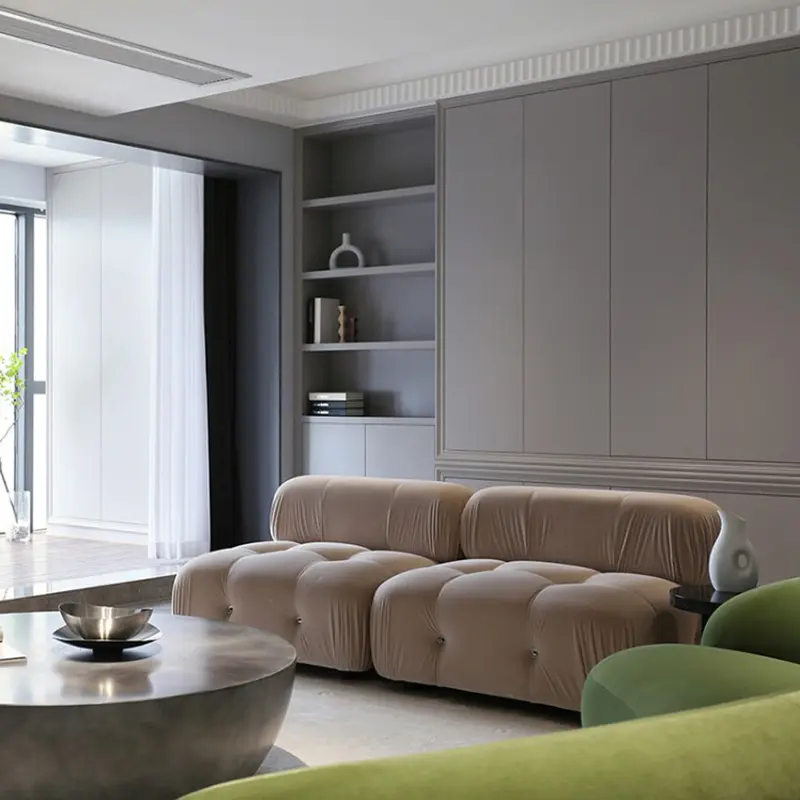 Modern new design luxury cheap hot sale  home living room furniture 1  shape fabric modular sofas hotel sofa set