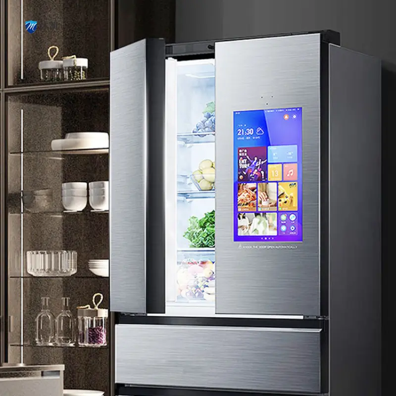 Top Quality Smart 680L Stainless Steel 4 Doors French Door Refrigerators Fridges With Screen