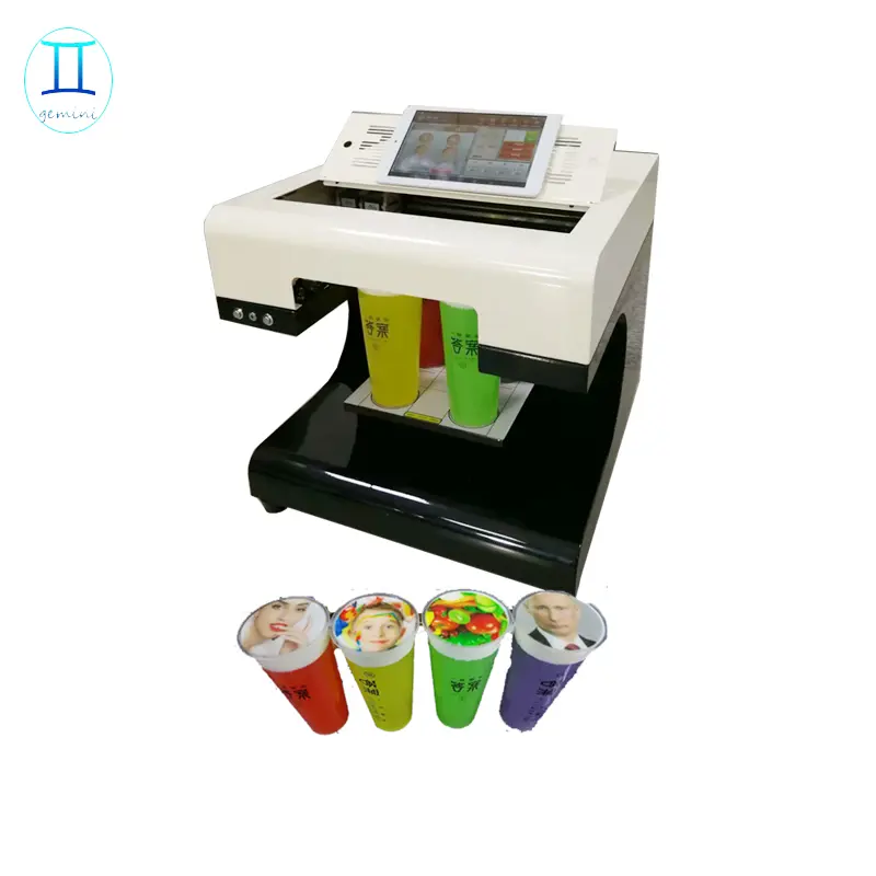 4 Cups Digital Edible Ink 3D Food Coffee Printer Latte Art Cappuccino Foam Coffee Printing Machine with tablet