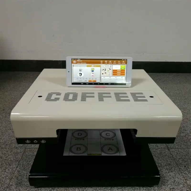 4 Cups Digital Edible Ink 3D Food Coffee Printer Latte Art Cappuccino Foam Coffee Printing Machine with tablet