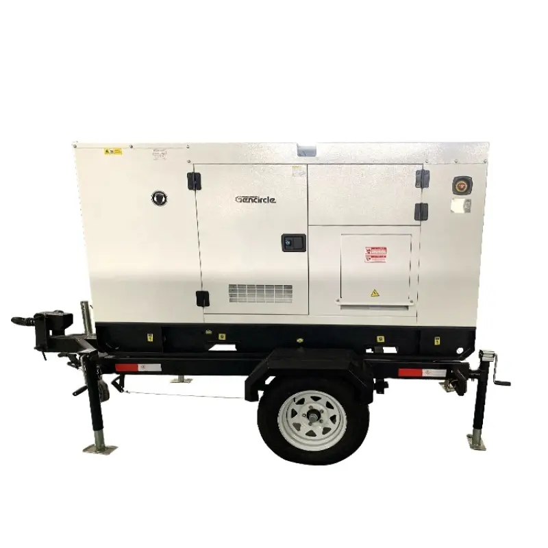 1800RPM AC 3 phase diesel generator with trailer type 50kw 80kw water cooling diesel generator