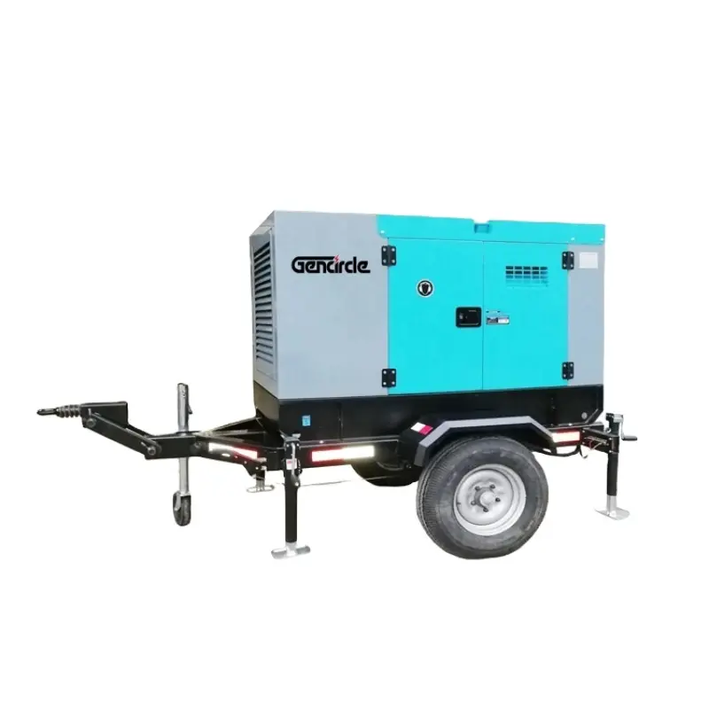 1800RPM AC 3 phase diesel generator with trailer type 50kw 80kw water cooling diesel generator