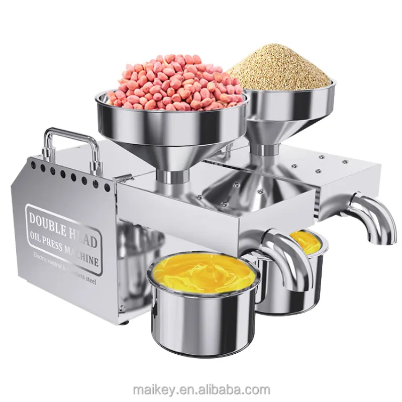 Double Head 1200W Groundnut Oil Presser Machine Oil Presser Machine Household Double Oil Press B02