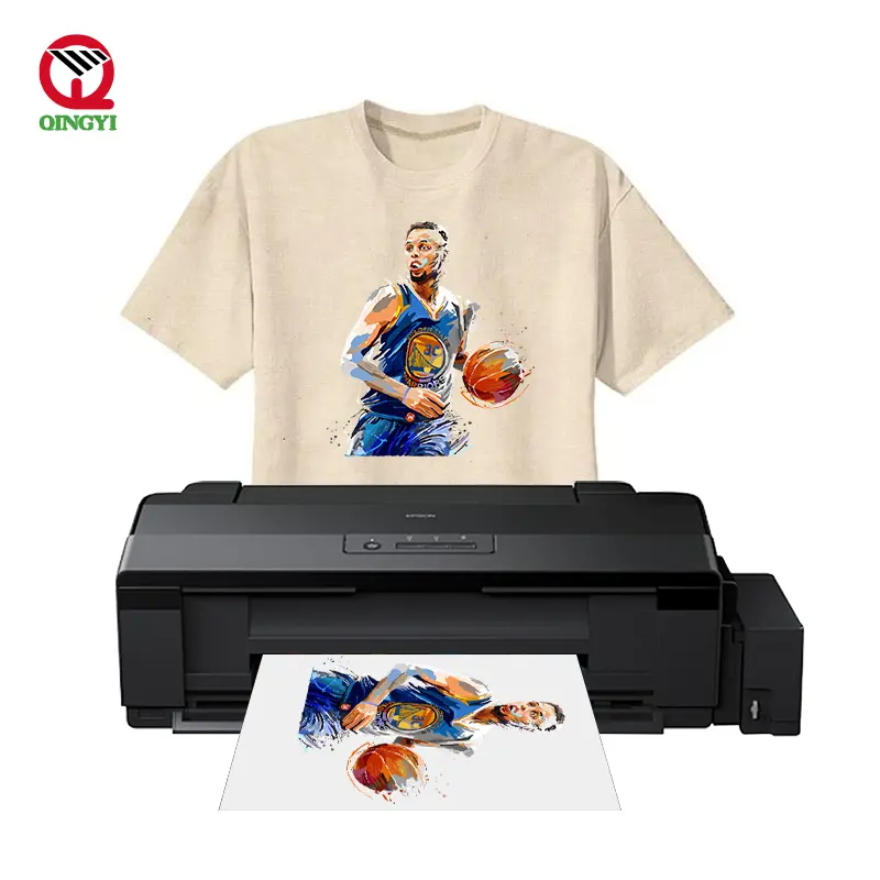 New modified a3 white CMYK ink epson l1800 dtf pet film printer for dtf T-shirt printing powder