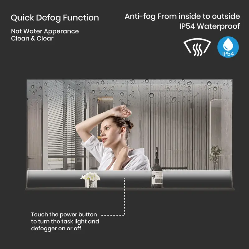 Wholesale Luxury Waterproof And Anti-fog Wall Mirror Bathroom Led Light Touch Screen Smart Mirror With Blue Tooth