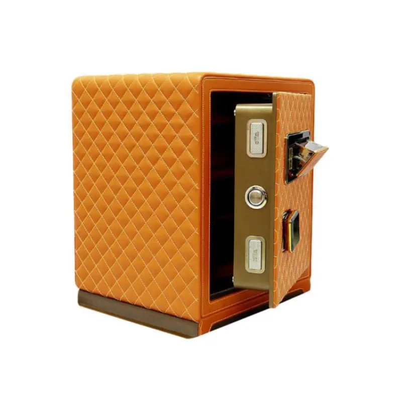 Security Safe Home Anti-Theft Box Small Safe Box Fingerprint Password Single Door Safe Office Leather Money Safe