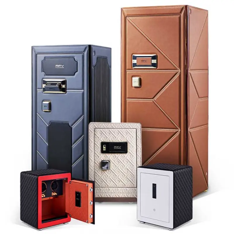 Security Safe Home Anti-Theft Box Small Safe Box Fingerprint Password Single Door Safe Office Leather Money Safe